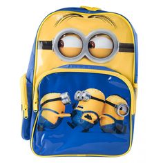 Minions Backpack from Funstra Toys.  Perfect for girls and boys that love the Minions and Despicable Me movies. Themed Travel Backpack, Character Style Standard Backpack For Travel, Character Style Travel Backpack, Themed Backpack For School, Themed School Backpack, Novelty Backpack For Travel And Back To School, Novelty Backpack For Travel, Themed Travel Bags For Back To School, Themed Backpack For End Of School Year