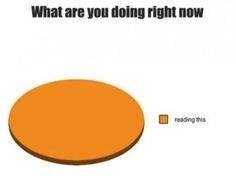 a pie chart with the words what are you doing right now? and reading this