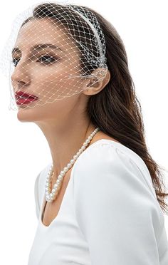 BABEYOND 1920s Flapper Fascinator Mesh Veil Headband Bridal Wedding Tea Party Fascinator Veil for Women at Amazon Women’s Clothing store Fascinator Veil, Court Marriage, Veil Headband, Mesh Headband, Wedding Tea Party, Pearl Veil, Headband Size, Metal Headband, Headband Bridal