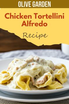 Chicken Tortellini Alfredo in a serving dish Tortellini Alfredo, Chicken Tortellini, Alfredo Recipe, Weekend Party, Tender Chicken, Olive Gardens, Olive Garden, Special Diets, Alfredo Sauce