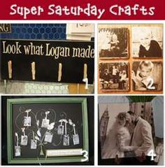 four different pictures are shown with the words look what logan made and photos on them