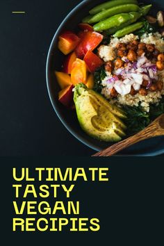 a bowl filled with vegetables and rice on top of a table