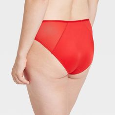 Add a sleek look to your intimates drawer with this Micro-Mesh Bikini Underwear from Auden™. Made from lightweight tricot fabric with added spandex, this mid-rise mesh underwear with cotton lining and gusset offers a comfy fit that moves with you, while bonded edges minimize panty lines. Plus, the mid-rise cut is compatible with a variety of jeans, slacks and other bottoms. Auden™: Comfort true to every shape & hue. Seamless Stretch Mesh Swimwear, Fitted Mesh Shapewear, Red Fitted Mesh Bottoms, Sheer Mesh Stretch Swimwear, Red Nylon Swimwear With Built-in Bra, Nylon Smoothing Briefs, Nylon Shapewear Briefs, Micro-elastic Nylon Shapewear, Second-skin Shapewear Briefs