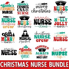 christmas nurse bundle svt files