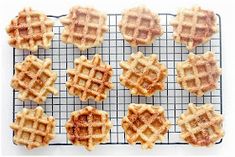 eight waffles on a cooling rack ready to be eaten