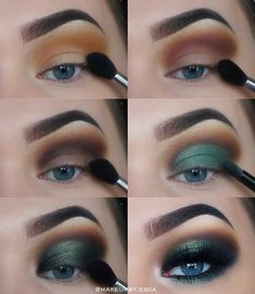 maquillajes Lys Makeup, Green Eye Makeup, Makeup Tip, Magical Makeup, Hooded Eye Makeup, Green Eye