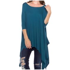 An Oversized Tunic Is As Easy Going And Laid Back As You Can Get. Loose Fitting, Long And Stretchy! Half Sleeved. Beautiful Color. Pairs Perfectly With Leggings. - 95% Rayon, 5% Spandex Approx Measurements: S - Bust: 30-32” M - Bust: 32-34” Keywords: Winter Fall Spring Cardigan Sweater Long Sleeve Top Layer Casual Cute Cozy Comfy Resort Travel Mountains Snow Cabin Vacation Date Night Dinner Holiday Party Christmas Thanksgiving Classy Desert Prairie Vintage Retro Chic Trendy Boho Hippie Western C Blue Trendy Loose Fit Tops, Trendy Blue Flowy Top, Snow Cabin, Spring Cardigan, Date Night Dinner, Travel Mountains, Mountains Snow, Color Pairs, Spring Cardigans