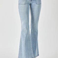 New Item From My Boutique Nwt | Denim Jogger Flares | Size 5 |Waist 27 | Fits Women's Size 4 Features: Traditional Functional Button Fly And Zipper Front, Drawstring Closure That Is Removable If You Choose, Elastic Band Added To Back Of The Waistband For Extra Stretch, Lift Wash, Wide Hem, Flare Leg, Mid-Rise Rise 9.5" Inseam 31.75" Fabric 93% Cotton, 5% Polyester, 2% Spandex Sizing Recommendation- If You Typically Wear A Size 4 In Department Stores, This Size 5/27 Will Fit You. If You Wear A Si Flare Light Wash Cotton Jeans, Light Wash Flare Jeans In Cotton, Light Wash Flare Cotton Jeans, High Rise Medium Wash Denim Flare Jeans, High Rise Medium Wash Flare Jeans, Medium Wash Flare Cotton Jeans, Mid-rise Washed Blue Flare Jeans, Light Wash Mid-rise Denim Jeans, Stretch Mid-rise Medium Wash Cargo Jeans