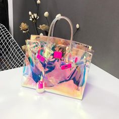 Holographic Purse, Jelly Purse, Holographic Bag, Clear Handbags, Clear Purses, Jelly Bag, Summer Handbags, Transparent Bag, Lv Bags