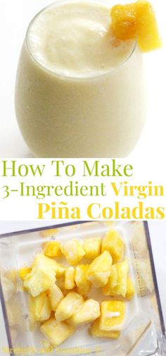 how to make 3 ingredient virgin pina coladas with pineapples and milk