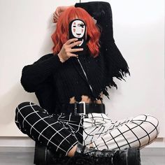 Gothic Pants, Look Grunge, Sporty Pants, Egirl Outfits, Looks Pinterest, Black And White Pants, Casual Cargo Pants, Streetwear Mode, Y2k Aesthetic Outfits