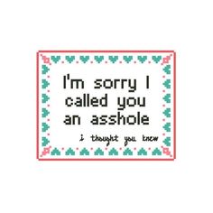 Sarcastic Cross Stitch, Funny Embroidery, Like Someone, Cross Stitching, Cross Stitch Chart