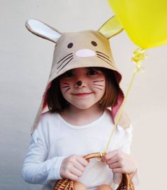 Bunny rabbit kids dress up hat от wildthingsdresses на Etsy Cute Brown Brimmed Hat, Playful Brown Cap Hat, Playful Brown Cap, Playful Brown Adjustable Hat, Playful Handmade Bonnet, Handmade Playful Bonnet, Whimsical Adjustable Hats For Playtime, Adjustable Whimsical Hats For Playtime, Baby Ball Toy