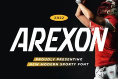 an image of a football player with the words arexon in front of him