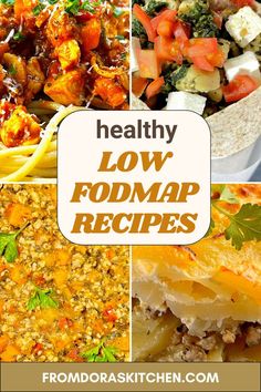 4 different low FODMAP dinner recipes, featuring a variety of vegetables and lean protein, ideal for IBS-friendly food and meal prep. Lowfodmap Easy Meals, Low Fodmap Crockpot Recipes, Low Food Map Recipes, Recipes For Ibs Sufferers, Low Fodmap Meal Prep, Easy Fodmap Recipes