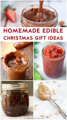 homemade edible christmas gift ideas with text overlay