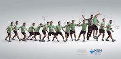 a group of men in green shirts holding tennis racquets