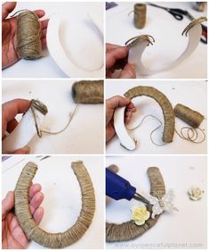 the process of making a paper mache horse shoe