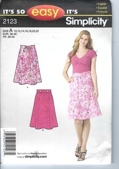 a woman's skirt and top sewing pattern from the misses book easy it's simplicity