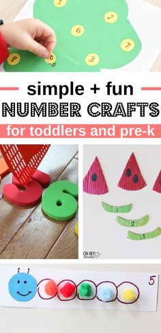 simple and fun number crafts for toddlers and prek