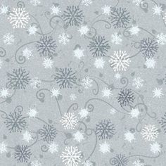 a gray and white snowflake background with swirls