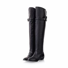 Category:Boots; Upper Materials:PU Leather; Season:Fall,Winter; Heel Type:Block Heel; Gender:Women's; Toe Shape:Round Toe; Type:Over The Knee Boots,Thigh High Boots; Style:Sweet; Heel Height(inch):<1; Outsole Materials:Rubber; Occasion:Daily; Closure Type:Zipper; Pattern:Solid Colored; Listing Date:08/03/2022; Production mode:External procurement; 2024 Trends:Suede Shoes; Foot Length:; Foot Width:; Size chart date source:Provided by Supplier.; US Size:null; UK Size:14.5; EU Size:50 Women Thigh High Boots, Popular Boots, Belt Women, Toe Boots, Long Boots, Shoes Leather, Winter Shoes, Thigh High Boots, Boots Shoes