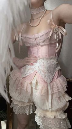 Pink Lace Corset, Outfit Inspo Pink, Layering Clothes, Bows And Pearls, Dollette Coquette, Rococo Fashion, Maximalist Style, Dresses Style, Mermaid Silhouette