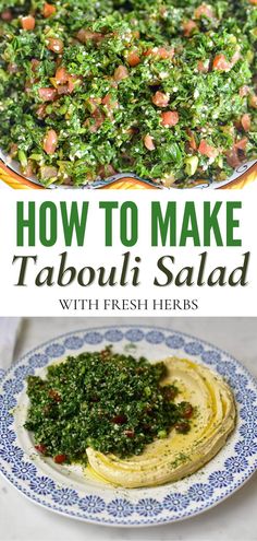 how to make tabouli salad with fresh herbs on top and in the middle