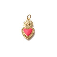 Gold charm of a heart with flames. Ideal and beautiful for your charm necklace or charm bracelet.




 Size: approx. 23 mm




 Material: 14k gold plated with e-coating

 The price is per piece Heart With Flames, Gold Enamel Charm Necklace With Heart Charm, Orange Heart Charm Jewelry, Yellow Gold Enamel Heart Charm Jewelry, Gold Enamel Heart Charm Earrings, Multicolor Heart-shaped Charm Jewelry, Diy Charm, Gold Charms, Fire Heart