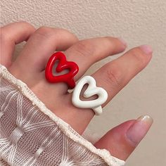 Size: Adjustable Y2k Heart, Chunky Ring, Hollow Heart, Chunky Rings, Fitted Top, Trendy Style, Y2k Streetwear, Zip Jacket, Grunge Outfits