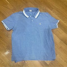 Gorgeous Brooks Brothers Polo Shirt, Unworn Light Blue Cotton Polo Shirt For Summer, Light Blue Cotton Polo Shirt For Spring, Spring Light Blue Cotton Polo Shirt, Casual Blue Collared Top, Light Blue Cotton Polo Collar Tops, Light Blue Collared Casual T-shirt, Casual Light Blue Collared T-shirt, Blue Cotton Polo Collar Shirt, Casual Blue Cotton Polo Shirt