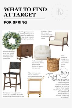 what to find at target for spring in furniture and home decor, including an arm chair