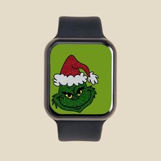 GRINCH Apple Watch Wallpaper Festive Smartwatch Background - Etsy Grinch Aesthetic, Christmas Watch, Christmas Watches, Background Winter, Face Funny, New Apple Watch, Watch Wallpaper, Apple Watch Wallpaper, Apple Watch Faces