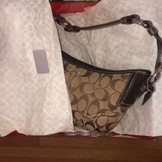 Coach Handbag. Brand New And Unused In Original Coach Gift Box, With Wrapping Tissue Paper. Khaki Chocolate In Color. Original Tags Still Attached. Coach Brown Bag As Gift, Coach Brown Bag For Gift, Coach Brown Bag As A Gift, Chic Coach Shoulder Bag Gift, Chic Coach Shoulder Bag For Gift, Chic Coach Shoulder Bag As Gift, Coach Designer Bag As Gift, Wrapping Tissue Paper, Coach Gift