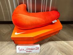 NIKE BIRTHDAY PACK GIANT NIKE SWOOSH PILLOW ORANGE "IN HAND" | eBay Nike Gift Ideas, Nike Pillow, Nike Birthday, Nike Air Max 90 Ltr, Nike Dunk High, Air Vapormax, Nike Air Vapormax, Nike Swoosh, Nike Air Max 90