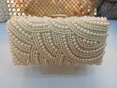 Free Shipping 2014 New Women Pearl Clutch Gold Chain Crystal Evening Bag Party Wedding Handbag Purse US $30.98 Bridal Clutches, Bead Bag, Brain Booster, Wedding Bags