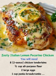 the recipe for zesty italian lemon pecorino chicken