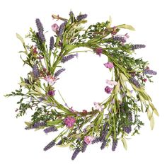 a wreath made out of lavender flowers