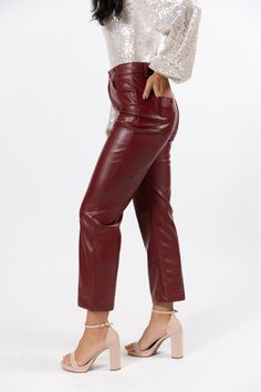 Details Wide Leg Faux Leather Pants Burgundy Fabric has some stretch Zipper and button up closure, functional pockets and belt loops Pair these pants with a cute bodysuit! Lined with softer material Size small from shoulder to hem: 25". Material and Care 55% polyester 45% PU Hand wash cold, no drum drying Patterns may vary Materials may have natural variations Colors may vary from different viewing devices. Amber Massey, White Loungewear, Pink Loungewear, Cocktail Dress Wedding Guest, Burgundy Fabric, Red Romper, Pink Rompers, White Romper, Plus Size Shopping