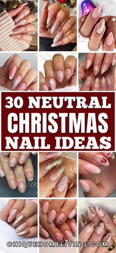 Want to add a touch of elegance to your holiday style? These 30 neutral Christmas nail ideas are perfect for achieving a sophisticated and chic look this season! From soft beige and cream shades to subtle sparkle accents and frosted nude tones, these nail designs are ideal for those who love a more refined and minimalist vibe. Nude Nails For Christmas, Winter Nails Neutral Simple, Nude Nails With Christmas Design, Nude Holiday Nail Designs, Christmas Nails Nude Colors, Neutral Nails 2024, Nude Christmas Nails Acrylic, Minimalist Nails Christmas, Beige Christmas Nails