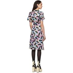 Marc Jacobs: Multicolor 'The Wrap' Dress | SSENSE Designer Multicolor Silk Dress, Chic Multicolor Midi Dress For Casual Wear, Designer Fitted Short Sleeve Dresses, Designer Multicolor Spring Dress, Chic Multicolor Midi Length Dresses, Chic Multicolor Midi Dress For Cocktail, Multicolor Short Sleeve Midi Dress For Evening, Designer Silk A-line Dress, Chic Multicolor Daywear Dress