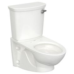 a white toilet with the lid up and its seat down, in front of a white background