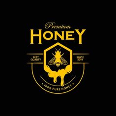 the logo for premium honey, which is being used to make honeys and other products