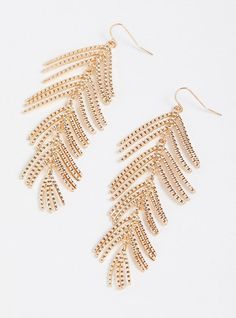 FIT Measures 3. 5” long. . MATERIALS + CARE Base metal. . Imported. DETAILS High shine finish. . The best plus size women's metal leaf earrings - gold tone in gold. Torrid is your destination for cozy fall and winter clothes to keep you warm and comfortable. Red Hoop Earrings, Black Crystal Earrings, Spider Earrings, Gold Leaf Earrings, Jeweled Earrings, Metal Leaves, Sparkle Earrings, Crystal Stud Earrings, Metal Earrings