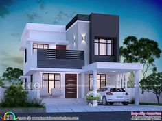 a modern style house is shown in this image