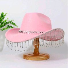 I Have For Sale A Gorgeous Pink Fringe And Rhinestone Western Cowboy/Cowgirl Hat. This Hat Is New With Tags. You Will Definitely Be The Talk Of The Group As You Turn Heads With This Beautiful Hat. Don't Miss Out On This Great Buy. Decorated Cowboy Hats, Glitter Cowgirl Hat, Pink Cowgirl Hats, Cowgirl Birthday Party Decorations, Rhinestone Cowgirl Hat, Pink Cowgirl Hat, Brown Cowboy Hat, Rhinestone Cowgirl, Pink Cowboy Hat