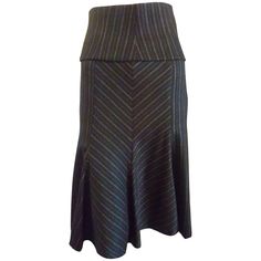 This a-line skirt with godet bottom, has a chevron and stripe pattern. What sets it apart from a regular skirt is the addition of the cummerbund. Your choice, on or off! The skirt is lined with the Missoni chevron pattern. Skirt With Godet, M Missoni, Wool Skirt, Wool Skirts, Chevron Pattern, Skirt Black, Missoni, A Line Skirt, Stripes Pattern