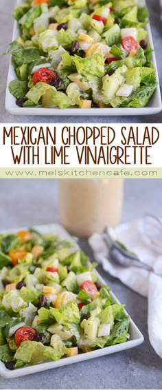 this mexican chopped salad with lime vinaie is the perfect side dish