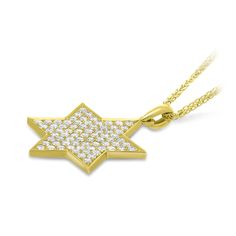 Create a sensation with this splendid Shining Star Diamond Pendant. Fashioned in 18K yellow gold, this look features a sparkling diamond-adorned star - the Star of David symbol. Captivating with shimmering diamonds and a bright polished shine. Surprise your loved one or yourself with this truly special designer jewelry piece that can be worn daily or on special occasions and is a perfect gift for a birthday or special occasion. 0.80 carat 18k yellow gold The Pendant design can be customized to s Star Of David Pendant, Shining Star, Diamond Star, Star Of David, Yellow Gold Chain, Pendant Design, Star Pendant, Sparkle Diamonds, White Diamond