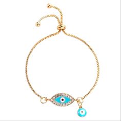 Gorgeous Evil Eye Bracelet Adjustable Sliding Bracelet With Bling Rhinestones Gold Blue Black White Light Blue/Turquoise, White, With Cz Diamond Rhinestones & Smaller Hanging Evil Eye Charm. Brand New Traditional Greek/Grecian Evil Eye Gold Adjustable Bracelet Boho/Bohemian/Trendy Bracelet/Jewelry/Women's Jewelry More Details Coming Soon! View My Closet For More Evil Eye Jewelry, Home Decor, + Other Great Items In Every Category. Follow And Check Back Often For Fresh New Finds! Bundle 3+ Items = Blue Adjustable Charm Bracelet For Party, Adjustable Blue Charm Bracelet For Parties, Adjustable Blue Charm Bracelet For Party, Adjustable Jeweled Crystal Bracelet Gift, Blue Jeweled Bracelets As Gift, Elegant Blue Bracelet With Adjustable Length, Adjustable Turquoise Crystal Bracelets, Adjustable Blue Beaded Bracelets With Rhinestones, Adjustable Turquoise Crystal Jewelry